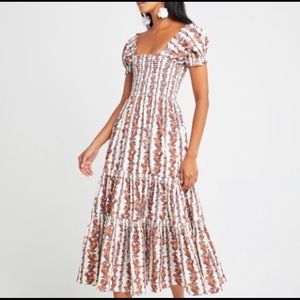 OPT floral smocked “Daphne” dress